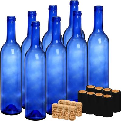 quality Bottiglie di vetro da 750 ml per vodka champagne succhi di frutta bevande decorazioni azzurro cobalto rotondo factory